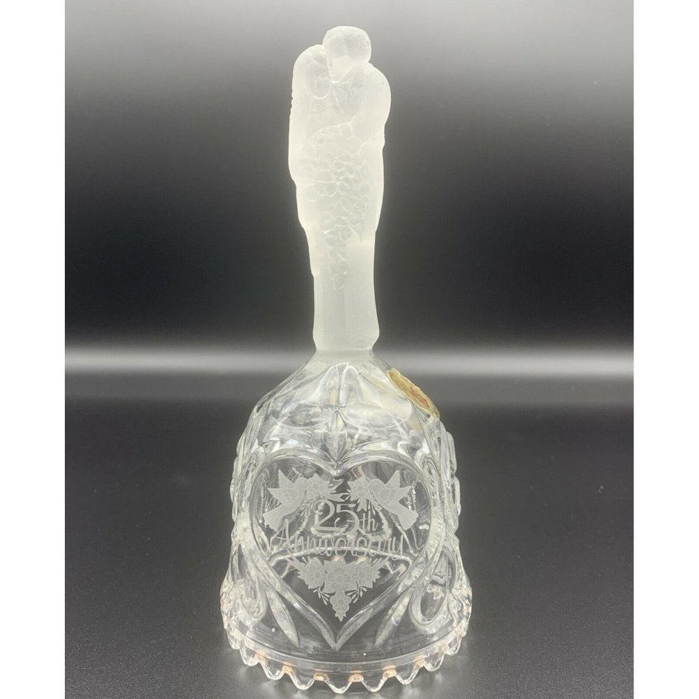 ARTMARK LEAD CRYSTAL WEDDING BELL BRIDE AND GROOM 25th Anniversary Gift
